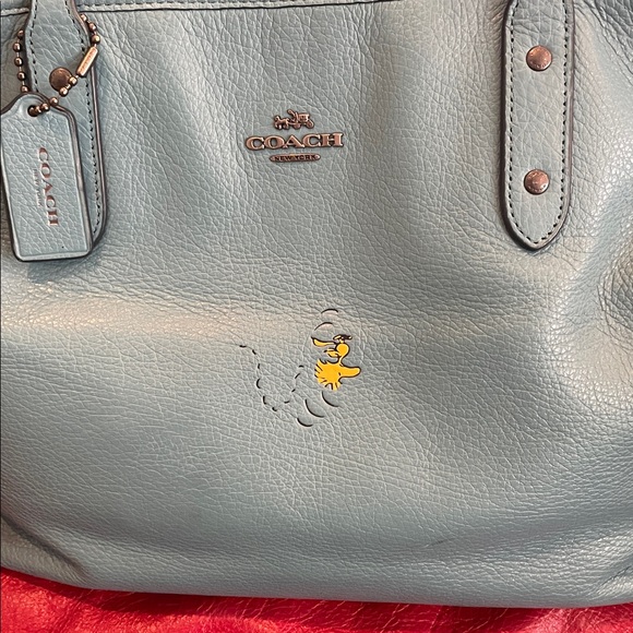 Coach limited edition Peanuts City Zip tote in ocean blue - Picture 3 of 7